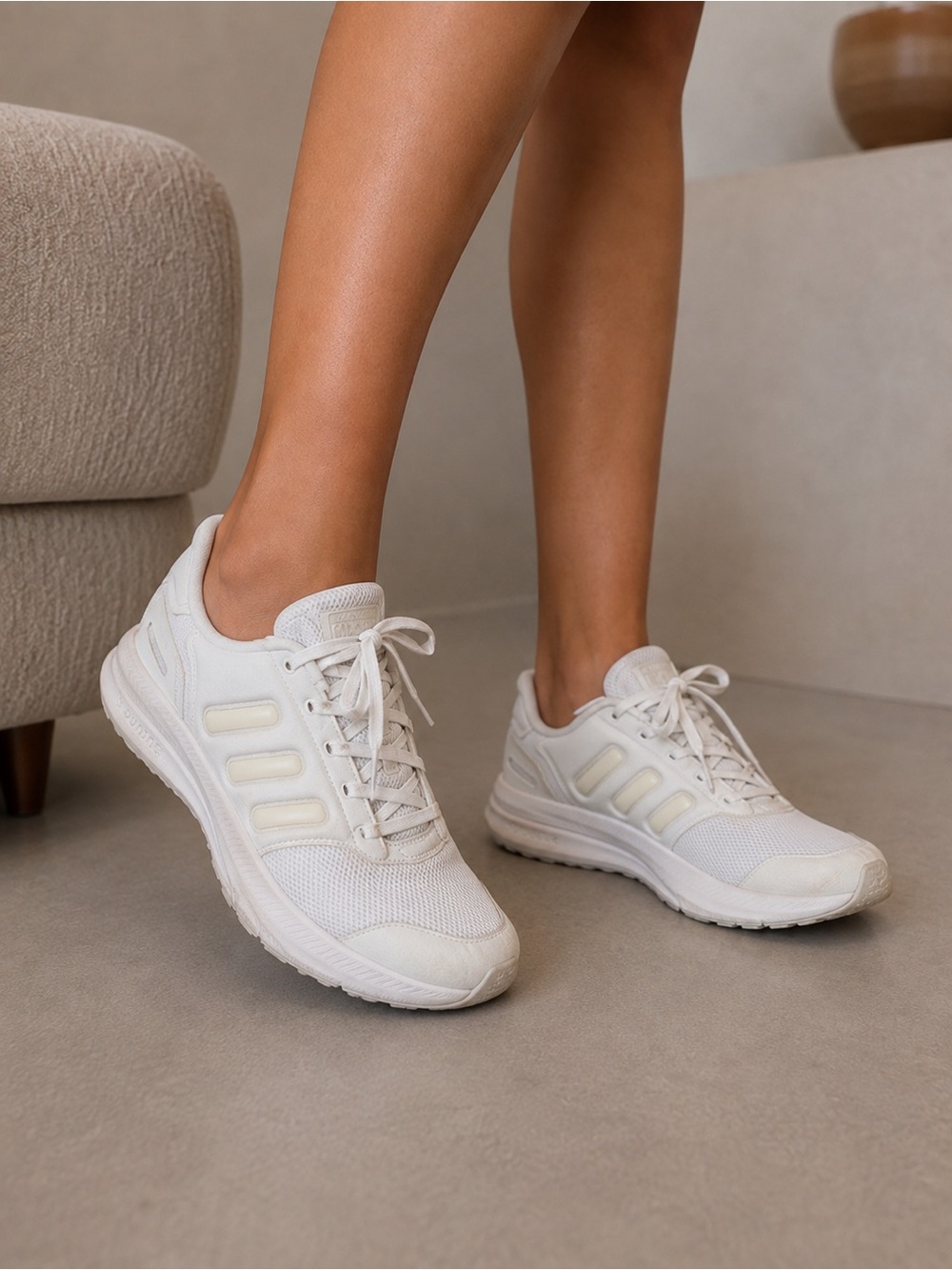 Adidas White Lace-Up Sneakers 135